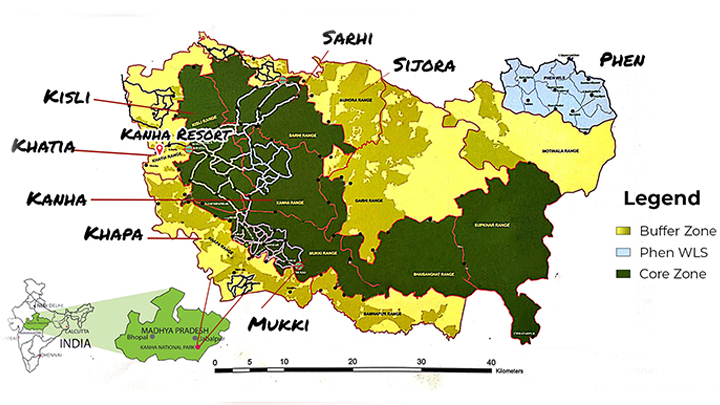 Kanha Tiger Reserve Park Map
